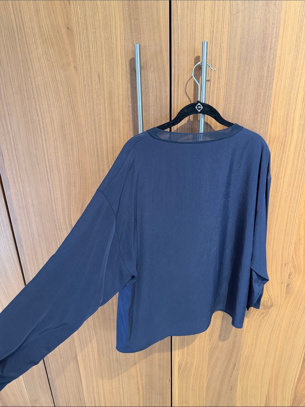 Vince Navy 3/4 Sleeves Relaxed Crewneck Top